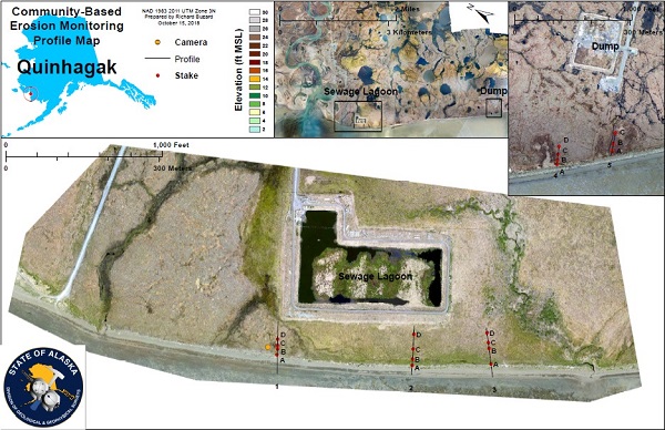 Erosing monitoring site Quinhagak, Alaska