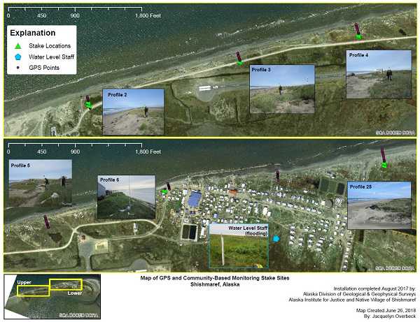 Coastal monitoring profile map