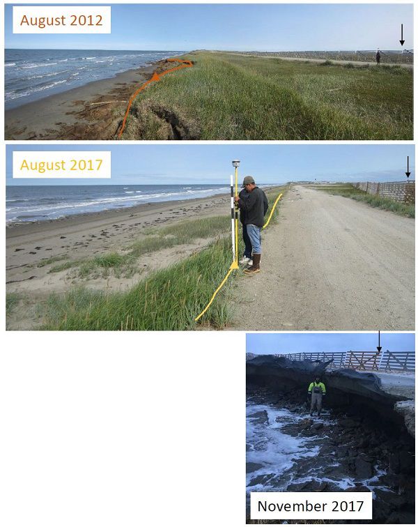 Shishmaref coastal storm erosion examples