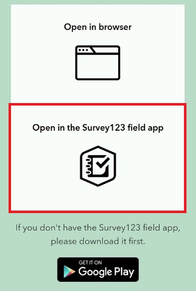 Alaska Landslide Reporter Offline Step 3a Adding the survey