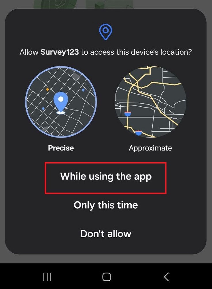 Alaska Landslide Reporter Step 4b App Settings Android